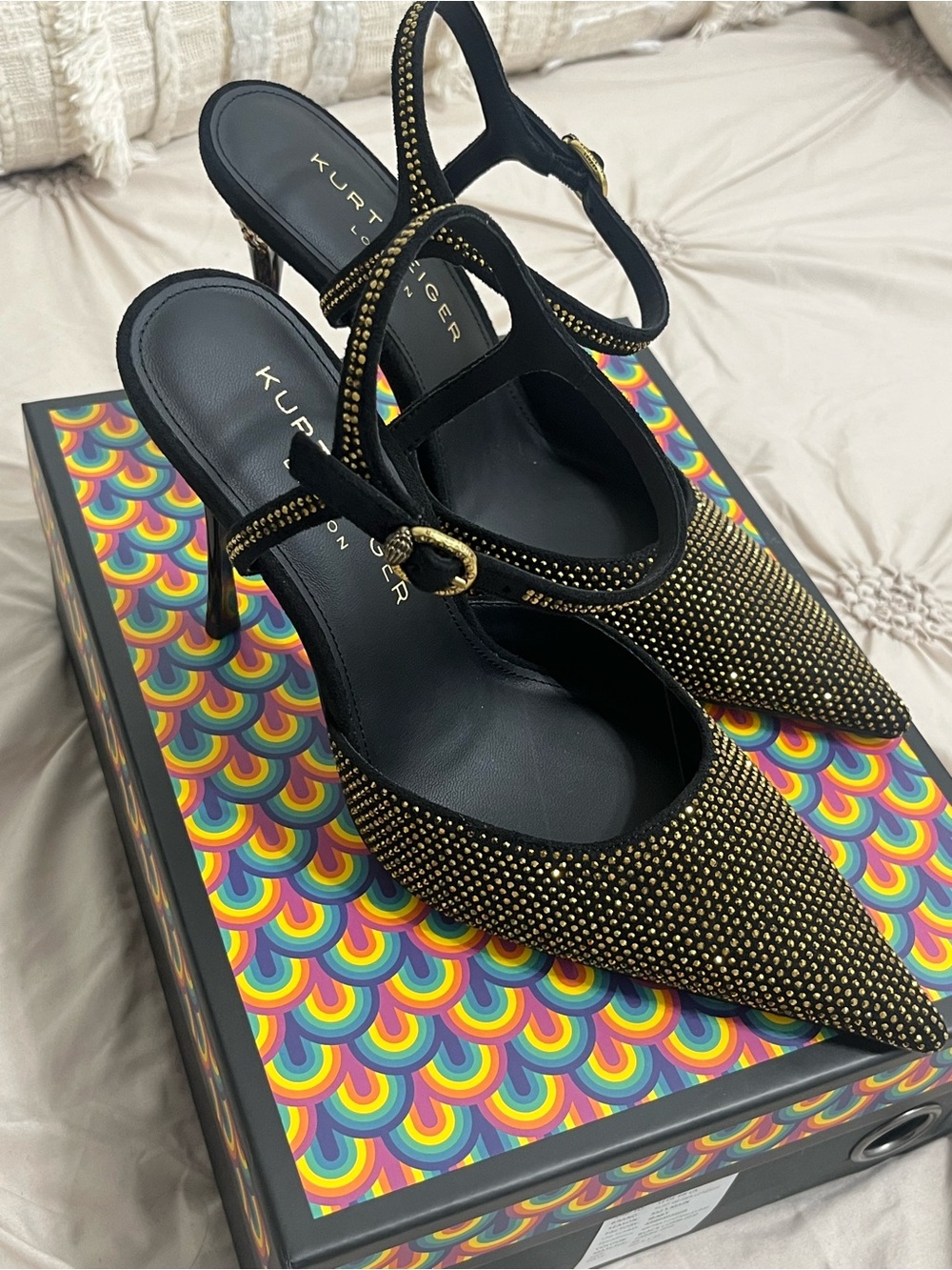 Kurt Geiger Mayfair Point Ankle Strap Heels - Picture 3 of 14